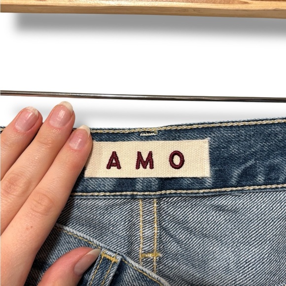 AMO Denim Loverboy High Waist Straight Leg Jeans in Loved Wash Size 24 - Picture 4 of 7
